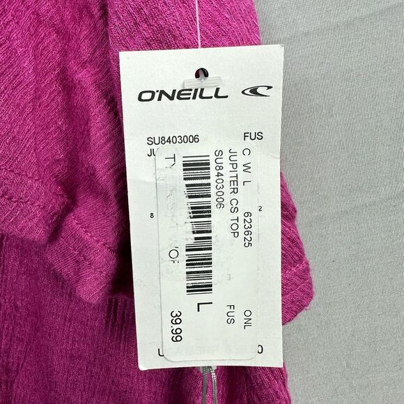 O’Neill Jupiter Open Back Cold Shoulder Top Women’s Large Fuchsia - Picture 4 of 7